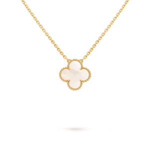 White four leaf clover necklace